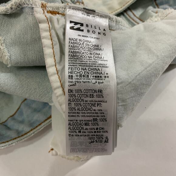 Billabong How Bout That Shorts 31 Light Blue Distressed Cut Off Raw Hem - Picture 9 of 11